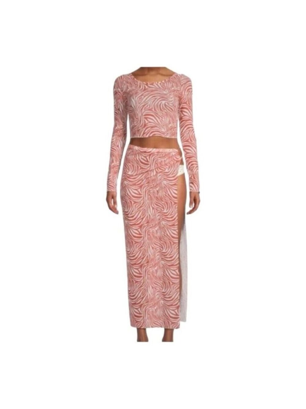 NWT Kendall + Kylie Tiger Mesh Cover-Up Set L